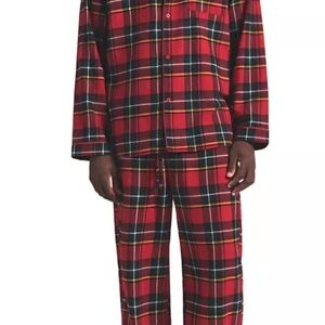SKIMS Red and Black Plaid Men's Pajama Set